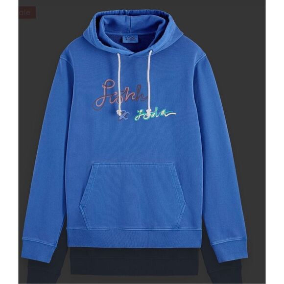SCOTCH & SODA Amsterdam NWT Garment Dye Logo Hoodie unisex XXL - Picture 1 of 4